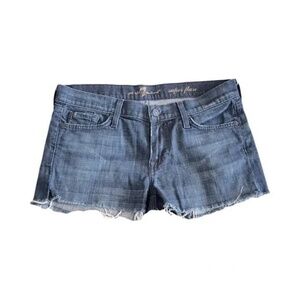 7 For All Mankind | Blue Denim 2" Cutoff Shorts, Size 29